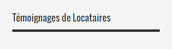 Temoignages de locataires